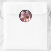 Roze Hibiscus Tropische Bloemen Envelop Afdichting Ronde Sticker (Tas)