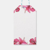 Roze Hibiscus Tropische Bloemen Witte Partij Favor Cadeaulabel (Achterkant)