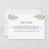 Roze Hibiscus Tropische bruiloft Details Kaart (Achterkant)