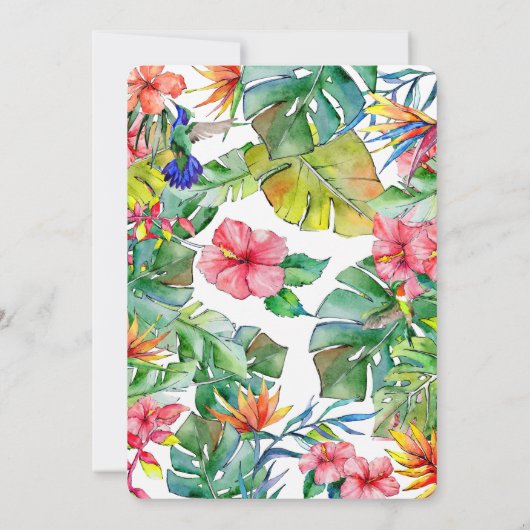 Roze Hibiscus Tropische Foto Trouw Dankjewel  Bedankkaart (Achterkant)