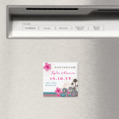 Roze Hibiscus Tropische golven Strand Save the Dat Magneet (Insitu (Vaatwasser))