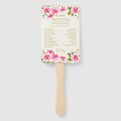 Roze Hibiscus Trouwprogramma Handwaaier (Achterkant)