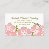 Roze Hibiscus Trouwtafel Plaats Kaarten Plaatskaartje (Achterkant)