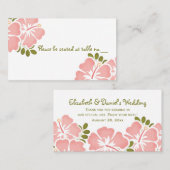 Roze Hibiscus Trouwtafel Plaats Kaarten Plaatskaartje (Voorkant / Achterkant)