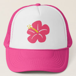 Roze Hibiscus Trucker Hoed Pet