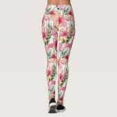 Roze Hibiscus Tuin Leggings (Achterkant)