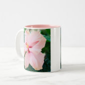 Roze Hibiscus Tweekleurige Koffiemok (Voorkant links)