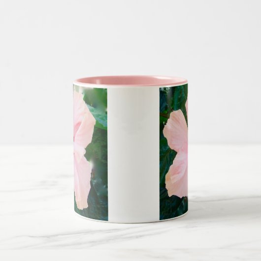 Roze Hibiscus Tweekleurige Koffiemok (Center)