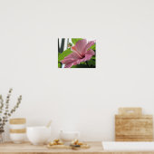 Roze hibiscus vlok dicht poster (Keuken)