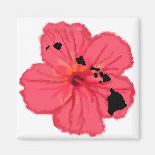 Roze hibiscus w Hawn Islands magneet