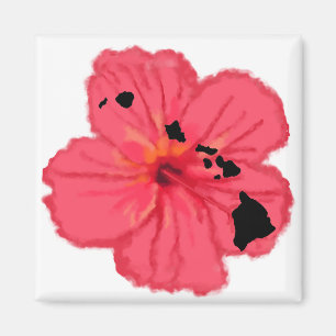 Roze hibiscus w Hawn Islands magnet