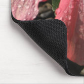 Roze Hibiscus Water Druppels Muismat (Hoek)