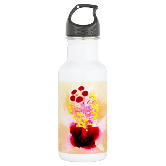 Roze Hibiscus Waterfles (Voorkant)