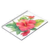 Roze Hibiscus Waterverf Bloem Notitieboek (Linkerzijde)