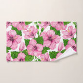 Roze hibiscus waterverf patroon bad handdoek (Handdoek)