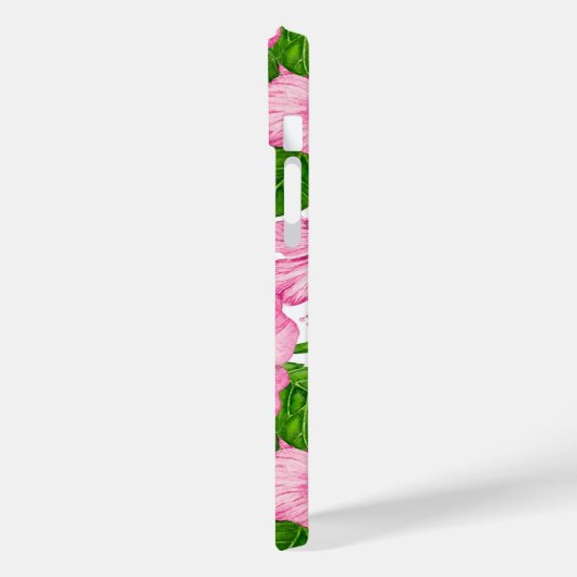 Roze hibiscus waterverf patroon Case-Mate iPhone case (Achterkant / Links)