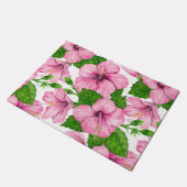 Roze hibiscus waterverf patroon deurmat (Schuin)