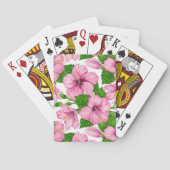 Roze hibiscus waterverf patroon pokerkaarten (Achterkant)
