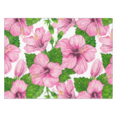 Roze hibiscus waterverf patroon tafelkleed (Voorkant (Horizontaal))
