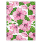 Roze hibiscus waterverf patroon tafelkleed (Voorkant)