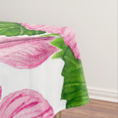 Roze hibiscus waterverf patroon tafelkleed (Voorbeeld)