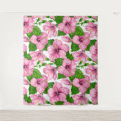 Roze hibiscus waterverf patroon wandkleed (Voorkant)