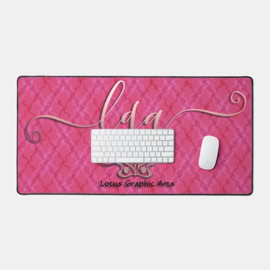 Roze Hibiscus Wavy Tartan-LGA logo in Sangria Bureaumat (Keyboard & Muis)