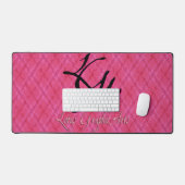 Roze Hibiscus Wavy Tartan-LGA logo in Sangria Bureaumat (Keyboard & Muis)