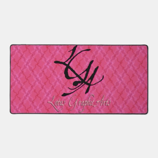 Roze Hibiscus Wavy Tartan-LGA logo in Sangria Bureaumat (Voorkant)