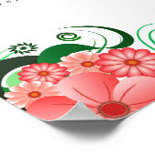 Roze Hibiscus Wedding 11 tafels Zitkaarten Poster (Hoek)