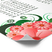 Roze Hibiscus Wedding 16 tafels Zitkaarten Poster (Hoek)