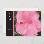 Roze Hibiscus Wedding Uitnodiging (Achterkant)