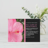 Roze Hibiscus Wedding Uitnodiging (Staand voorkant)