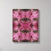Roze Hibiscusbloem Vermenigvuldigd Abstract Canvas Afdruk (Voorkant)