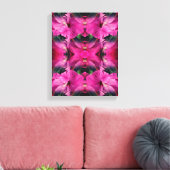 Roze Hibiscusbloem Vermenigvuldigd Abstract Canvas Afdruk (Insitu (Woonkamer))
