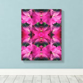 Roze Hibiscusbloem Vermenigvuldigd Abstract Canvas Afdruk (Insitu (Houten vloer))