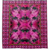 Roze Hibiscusbloem Vermenigvuldigd Abstract Douchegordijn (Voorkant)