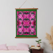 Roze Hibiscusbloem Vermenigvuldigd Abstract Hangend Wandkleed (Slaapkamer)