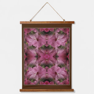 Roze Hibiscusbloem Vermenigvuldigd  Abstract Hangend Wandkleed