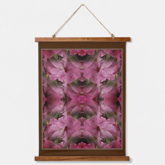 Roze Hibiscusbloem Vermenigvuldigd  Abstract Hangend Wandkleed