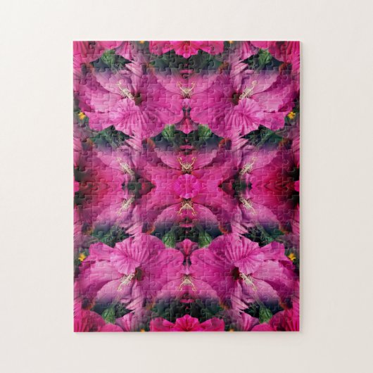 Roze Hibiscusbloem Vermenigvuldigd Abstract Legpuzzel (Verticaal)