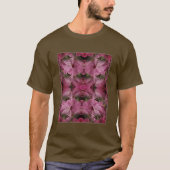 Roze Hibiscusbloem Vermenigvuldigd Abstract T-shirt (Voorkant)