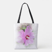 Roze Hibiscusbloesem Tote Bag (Achterkant)