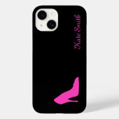 Roze hiel op zwart Case-Mate iPhone case (Achterkant)