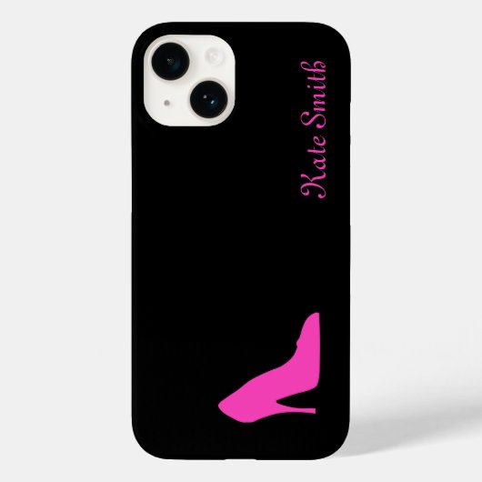 Roze hiel op zwart Case-Mate iPhone case (Achterkant)