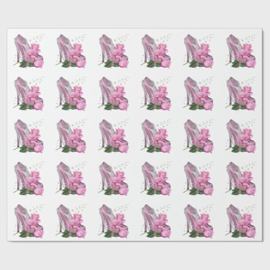 roze hiel Roos Cadeaupapier (Vlak)