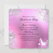 Roze hiel schoten bachelorette partijuitnodiging kaart (Achterkant)