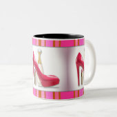 Roze hielenparfumstick tweekleurige koffiemok (Voorkant rechts)