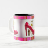 Roze hielenparfumstick tweekleurige koffiemok (Voorkant links)