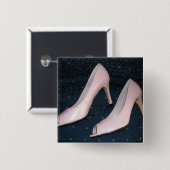 Roze hielpompen/-schoenen vierkante button 5,1 cm (Voorkant /achterkant)